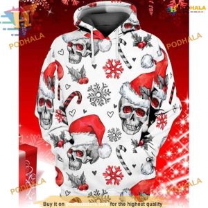 Skull Christmas 3D Zip Hoodie