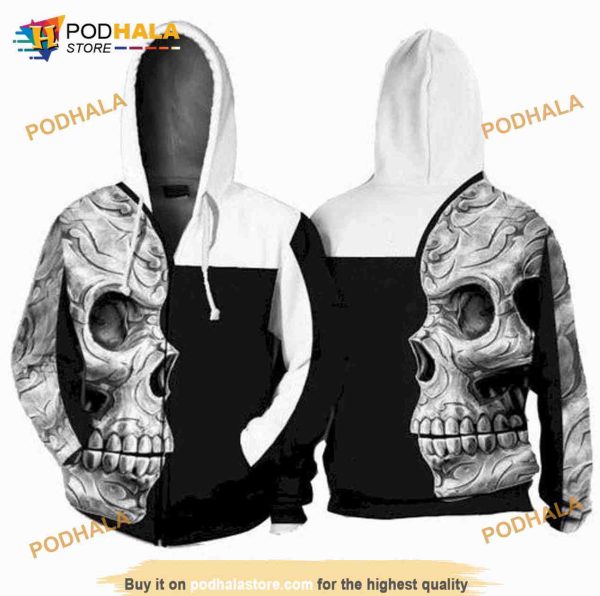 Skull Creepy Style Full 3D Hoodie