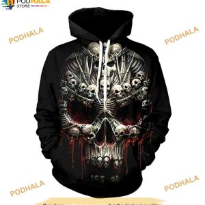 Skull Limited Over Print Halloween 3D Hoodie