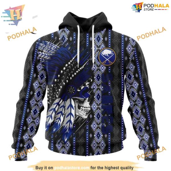 Skull Native Design NHL Buffalo Sabres 3D Hoodie Unique Special Edition