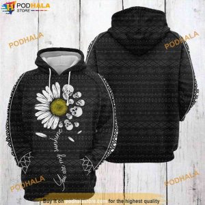 Skull Sunshine Daisy Halloween 3D Hoodie