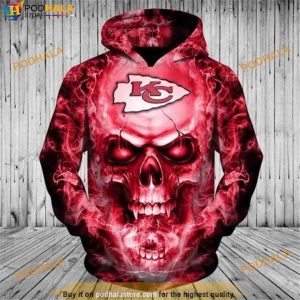 Skull Super Bowl Kansas NFL Football Halloween 3D Hoodie