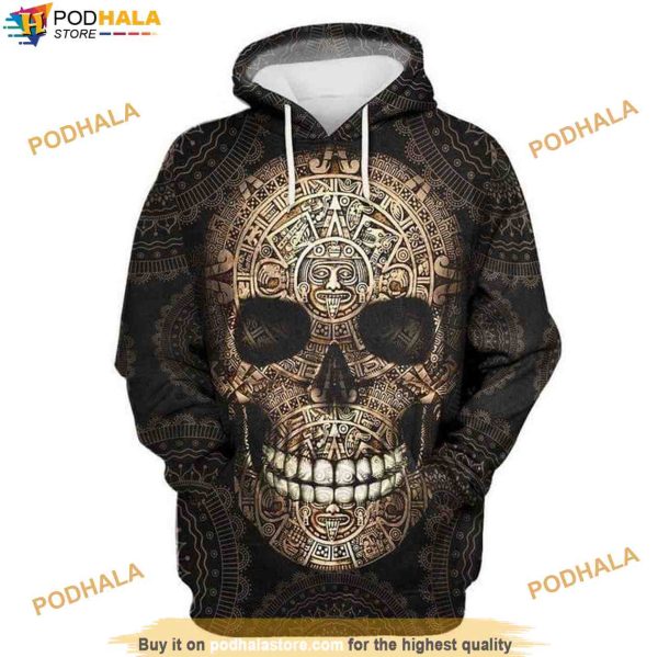 Skull Tattoos Full Printing Halloween 3D Hoodie