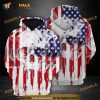 Skull Usa Flag Pattern 3D Hoodie