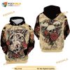 Skulls And Roses All Over Print 3D Hoodie