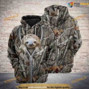 Sloth Into The Wood 3D Funny Christmas Hoodie