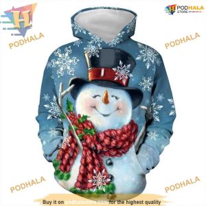 Smiling Snowman 3D Hoodie