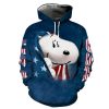 Snoopy American Flag 3D Hoodie Sweatshirt