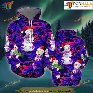 Snowman Leaves 3D Funny Hoodie Christmas