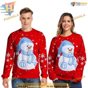 Snowman Pattern 3D Christmas Sweatshirt 3D Hoodie