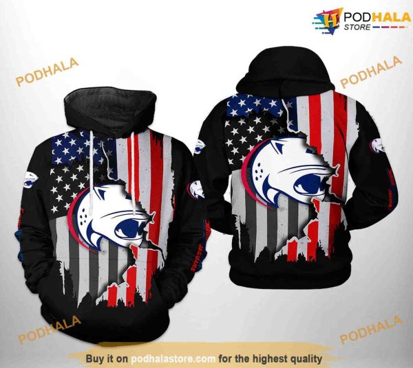 South Alabama Jaguars US Flag NCAA 3D Hoodie