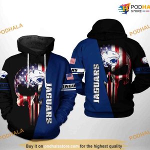 South Alabama Jaguars US Flag Skull NCAA 3D Hoodie