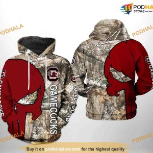 South Carolina Gamecocks Camo Veteran Hunting NCAA 3D Hoodie