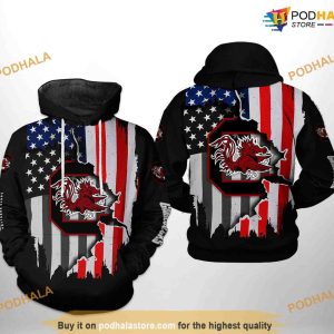 South Carolina Gamecocks US Flag NCAA 3D Hoodie