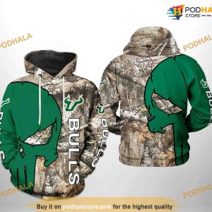 South Florida Bulls Camo Veteran Hunting NCAA 3D Hoodie