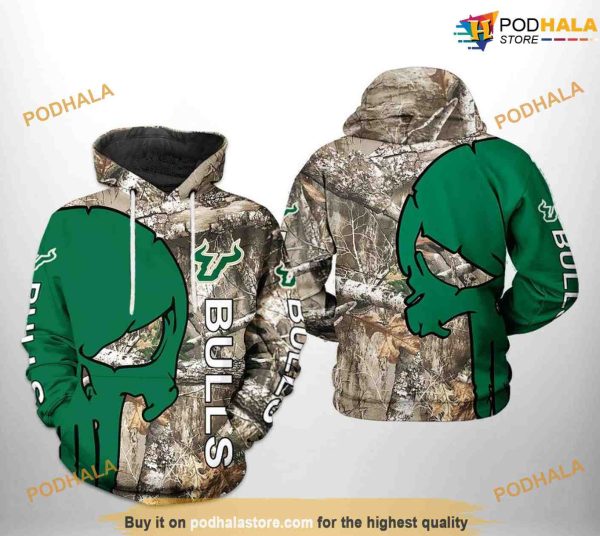 South Florida Bulls Camo Veteran Hunting NCAA 3D Hoodie