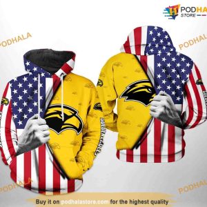 Southern Miss Golden Eagles US Flag NCAA 3D Hoodie