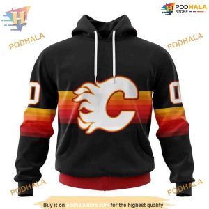 Special Black And Gradient Design NHL Calgary Flames Hoodie 3D