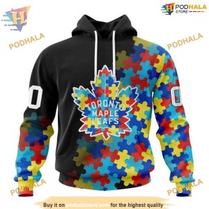 Special Black Autism Awareness Design NHL Toronto Maple Leafs Hoodie 3D