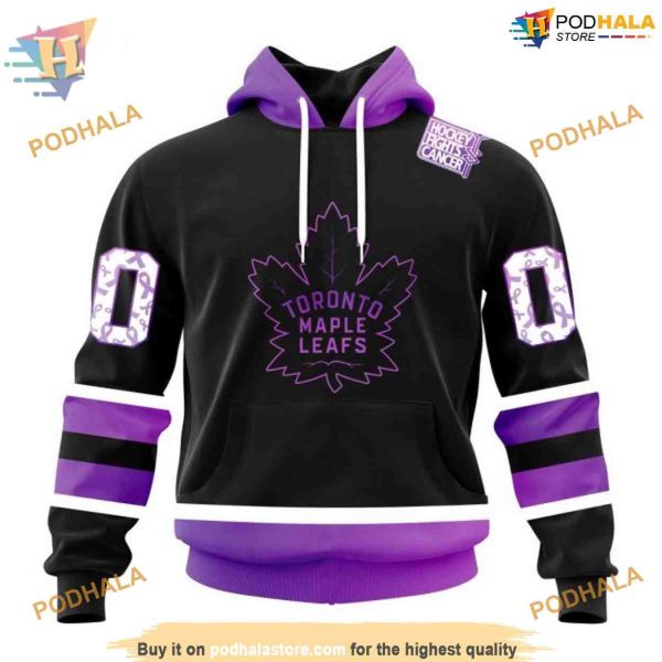 Special Black Hockey Fights Cancer Kits NHL Toronto Maple Leafs Hoodie 3D