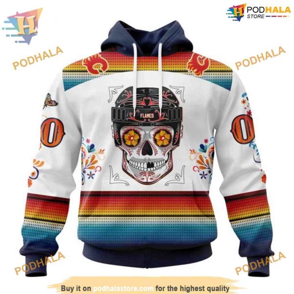 Special Design For Dia De Los Muertos NHL Calgary Flames Hoodie 3D