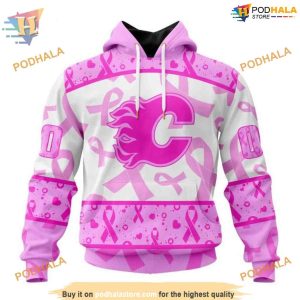 Special Pink October Breast Cancer Awareness Month NHL Calgary Flames Hoodie 3D