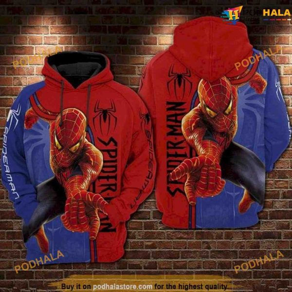 Spider Man All Over Print 3D Funny Christmas Hoodie