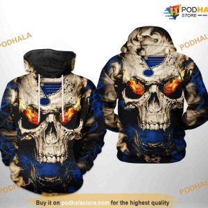 St. Louis Blues NHL Skull NHL Hoodie 3D