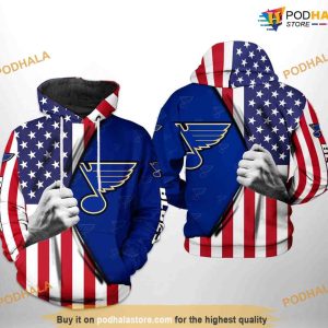 St. Louis Blues NHL US FLag NHL Hoodie 3D