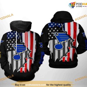 St. Louis Blues NHL US FLag Team NHL Hoodie 3D