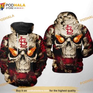 St. Louis Cardinals MLB Skull 3D Hoodie