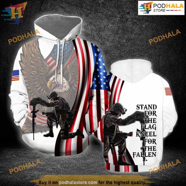 Stand For The Flag Knee For The Fallen 3D Hoodie Sweatshirt