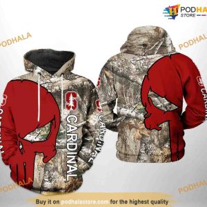 Stanford Cardinals Camo Veteran Hunting NCAA 3D Hoodie