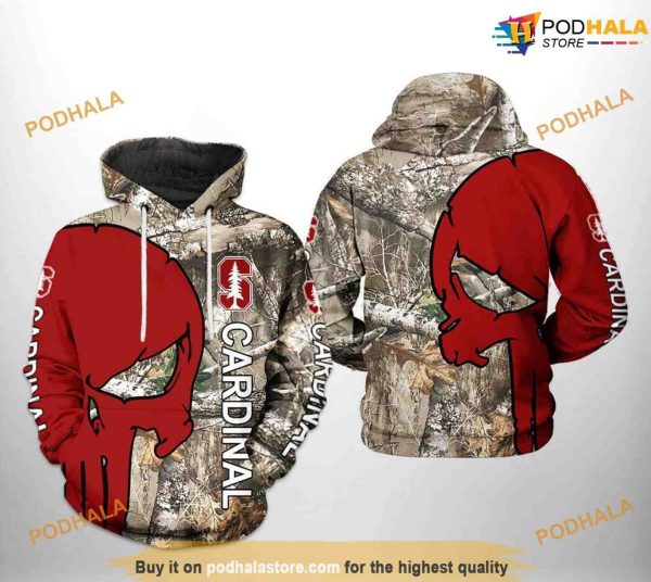 Stanford Cardinals Camo Veteran Hunting NCAA 3D Hoodie