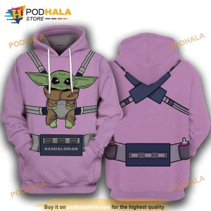 Star Wars Baby Yoda Mando Carrier 3D Hoodie Sweatshirt