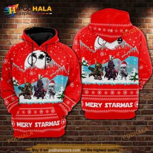 Star Wars Merry Christmas Over Print 3D Hoodie Sweatshirt