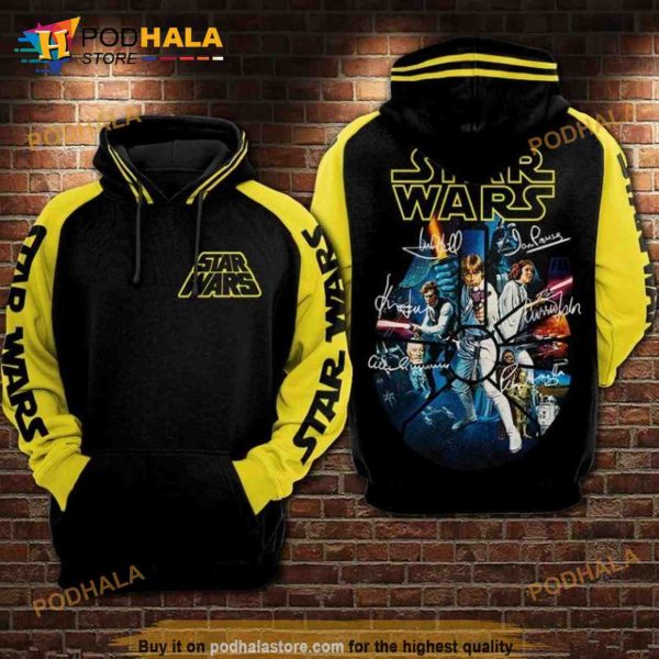 Star Wars Signature Over Print 3D Hoodie Sweatshirt