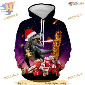 Starry Dino 3D Christmas Hoodie