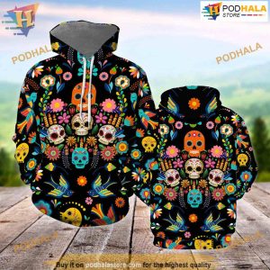 Sugar Skull All Over Printed 3D Hoodie Sweatshirt