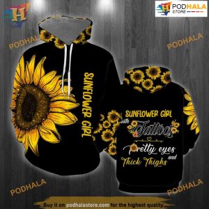 Sunflower Girl All Over Printed 3D Hoodie Sweatshirt