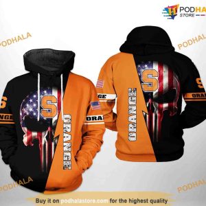 Syracuse Orange US Flag Skull NCAA 3D Hoodie