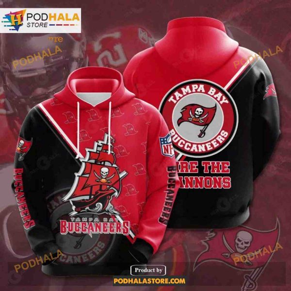 Tampa Bay Buccaneers 3D Team Logo NFL Hoodie 3D