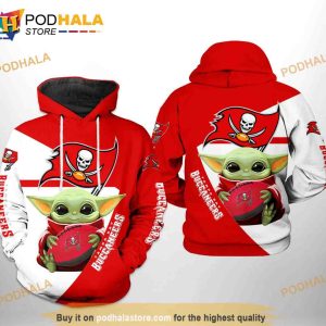 Tampa Bay Buccaneers NFL Baby Yoda Team 3D Hoodie Sweatshirt