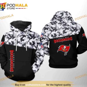 Tampa Bay Buccaneers NFL Camo Veteran Team 3D Hoodie Sweatshirt