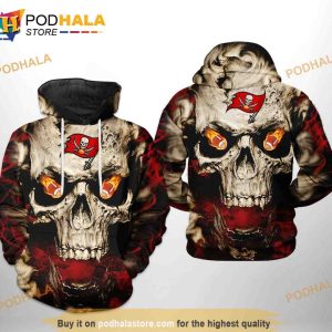 Tampa Bay Buccaneers NFL Skull Team 3D Hoodie Sweatshirt