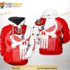 Tampa Bay Buccaneers NFL Team Skull 3D Hoodie Sweatshirt