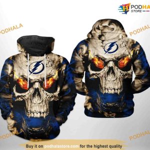 Tampa Bay Lightning NHL Skull NHL Hoodie 3D