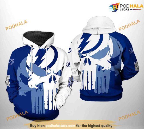 Tampa Bay Lightning NHL Team Skull NHL Hoodie 3D