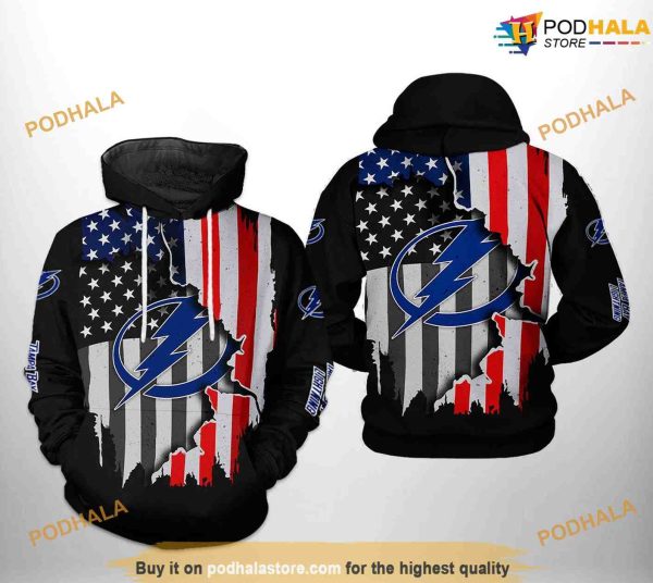 Tampa Bay Lightning NHL US FLag Team NHL Hoodie 3D