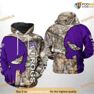 Tcu Horned Frogs Camo Veteran Hunting NCAA 3D Hoodie